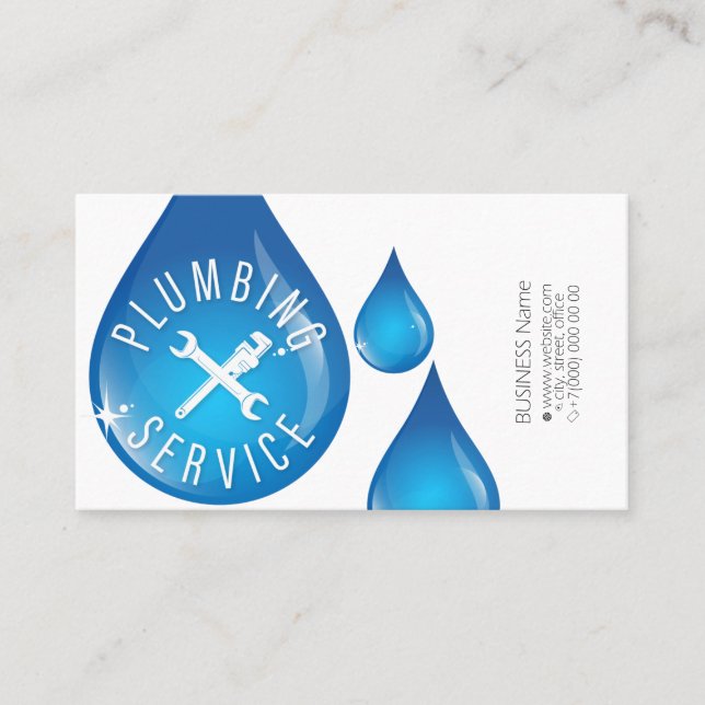 Plumbing repair and service unique business card (Front)