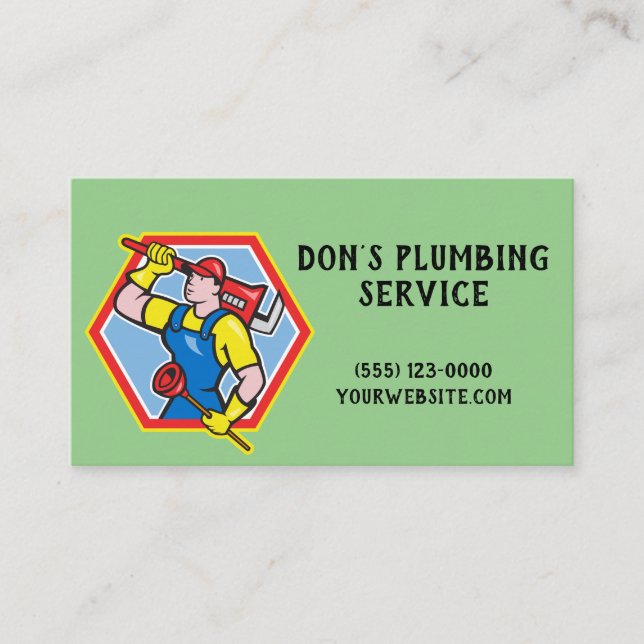 Plumbing Repair Service Business Card (Front)