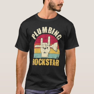 Plumbing rockstar, funny plumber, toilet plunger h T-Shirt