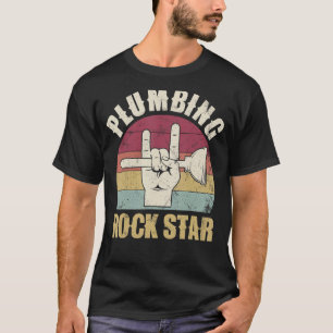 Plumbing rockstar, funny plumber, toilet plunger h T-Shirt