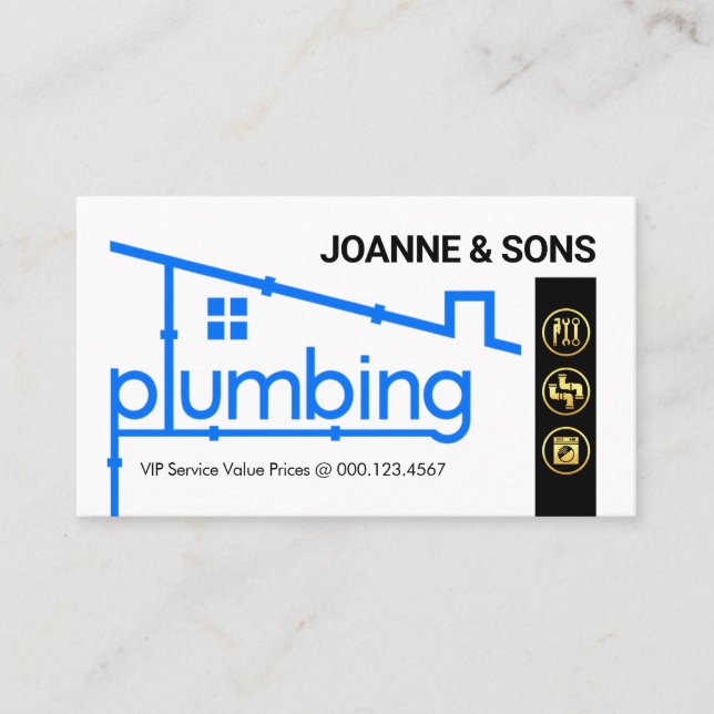 Plumbing Rooftop Pipeline Frame Business Card (Front)