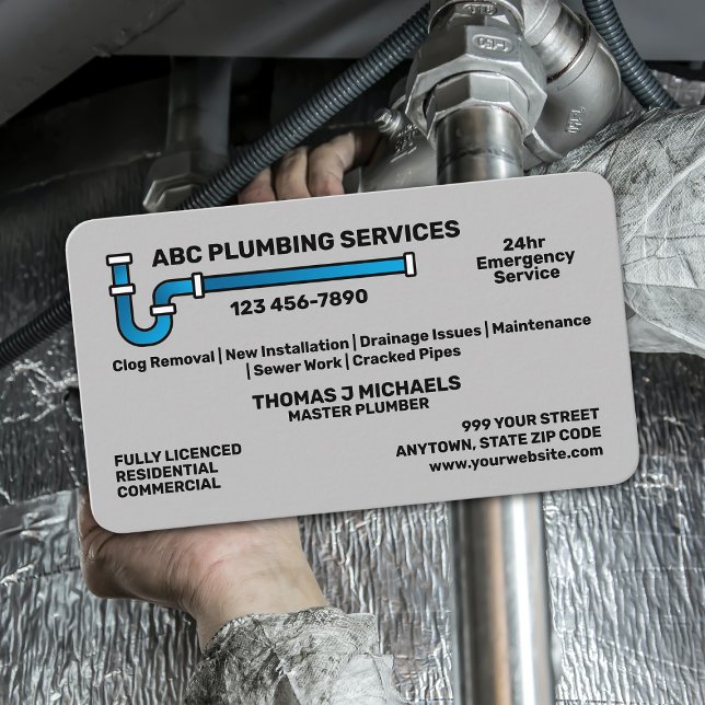Plumbing Service Business Card (Creator Uploaded)