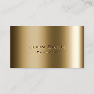 Plumbing Service Metallic Bronze Plumber Business Card