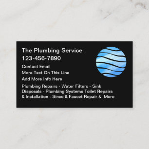 Plumbing Service Plumber Business Cards