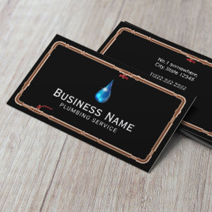 Plumbing Service Professional Pipe Framed Repair Business Card