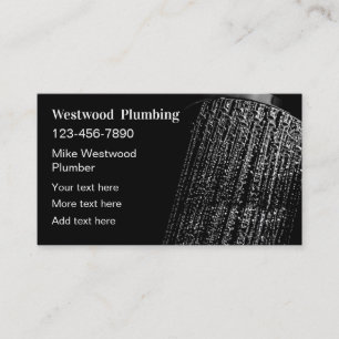 Plumbing Service Shower Theme Business Card