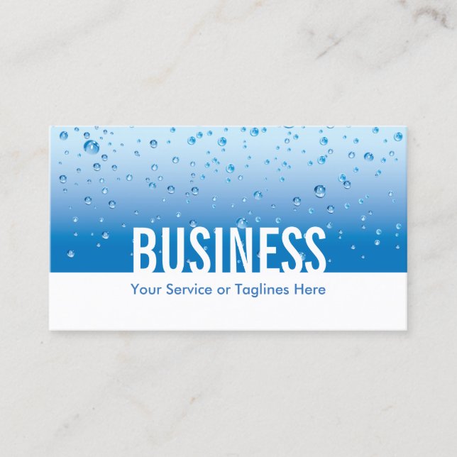 Plumbing Service Water Background Plumber Business Card (Front)