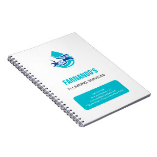 Plumbing Service Water Drop Logo Plumber Business Notebook