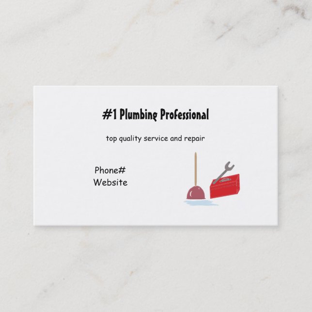 Plumbing Services Business Card (Front)