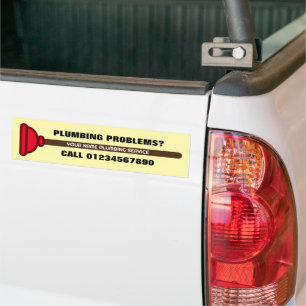 Plumbing services business logo advertising bumper sticker