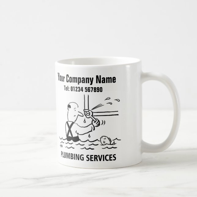 Plumbing Services Cartoon Mug (Right)