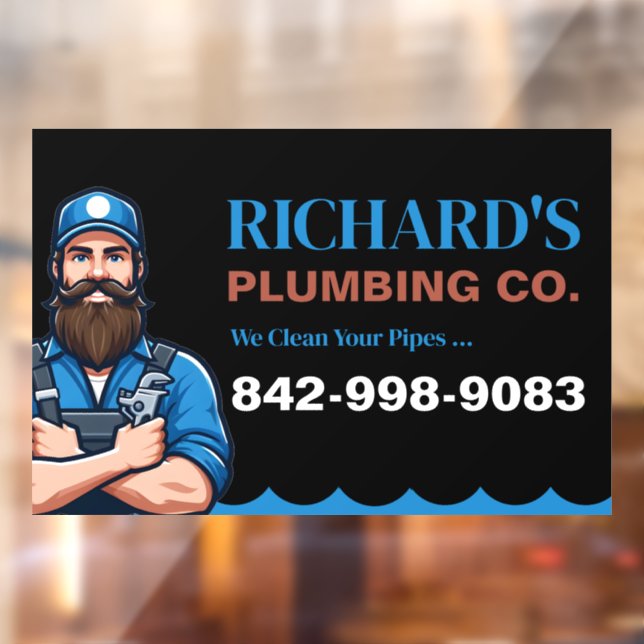 Plumbing Services Custom Window Cling (Sheet 2)