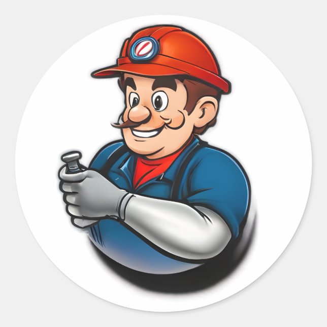 plumbing services logo classic round sticker (Front)