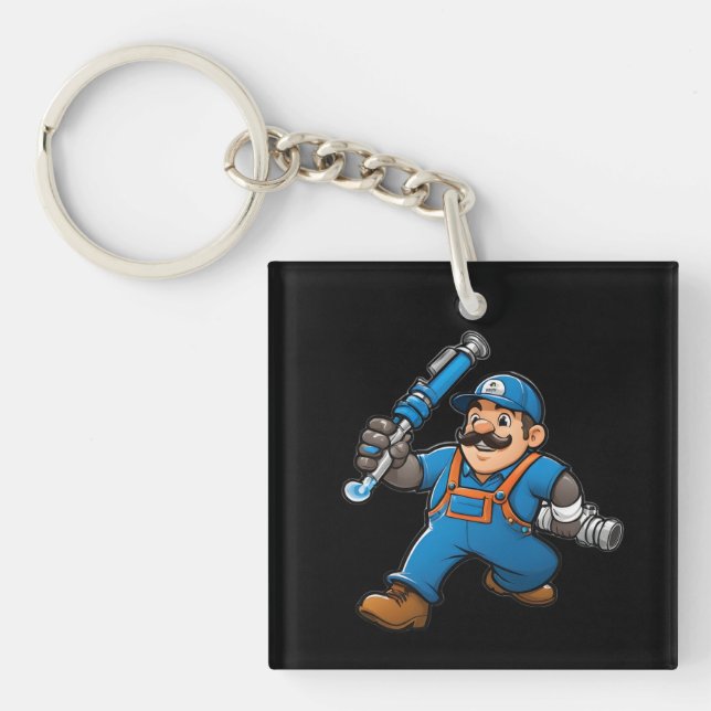 plumbing services logo key ring (Front)