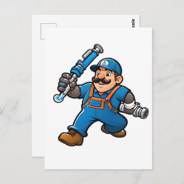 plumbing services logo postcard (Front/Back)