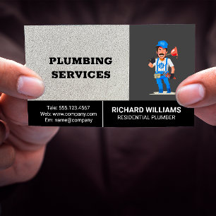 Plumbing Services Plumber Man Business Card