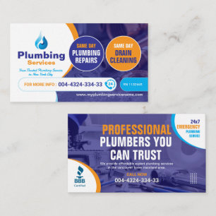 Plumbing services, Plumber, Plumbing and gas, Logo Business Card