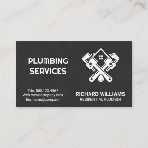Plumbing Services   Plumber Wrench Logo Business Card