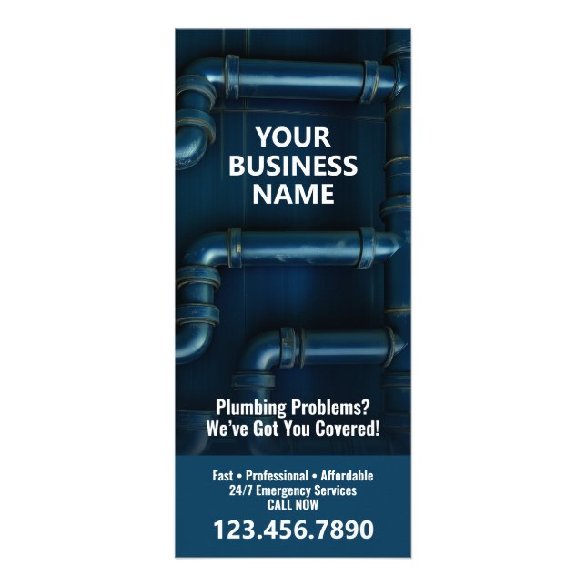Plumbing Services - Small Business Plumber Modern Rack Card (Front)