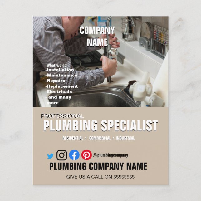 PLUMBING SPECIALIST plumber bathroom fitter Flyer (Front)