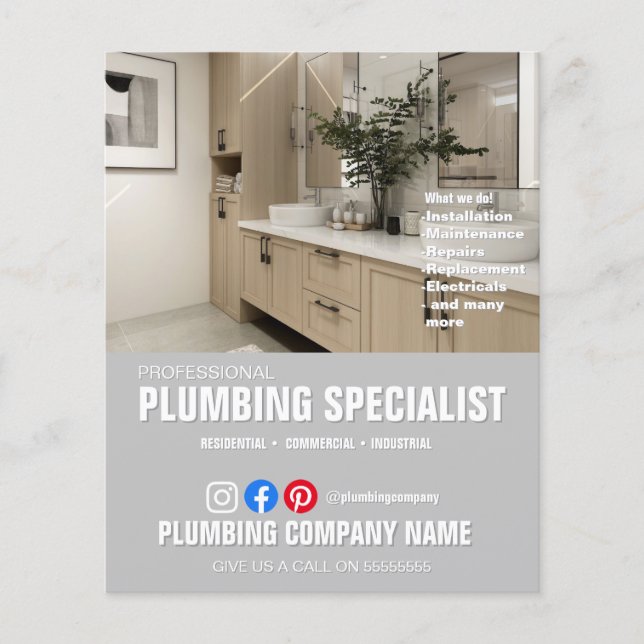 PLUMBING SPECIALIST plumber kitchen bathroom Flyer (Front)
