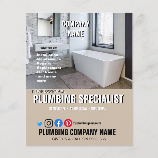 PLUMBING SPECIALIST plumber kitchen fitter Flyer (Front)