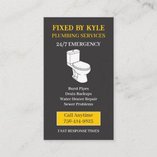 Plumbing Toilet Plumber Bathroom Remodeling Business Card