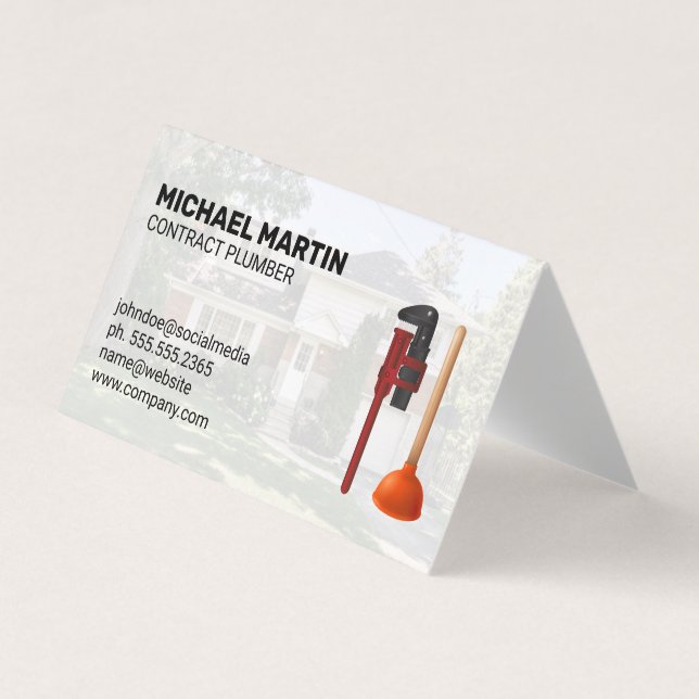 Plumbing Tools | Residential | Blue Collar Work Business Card (Front)