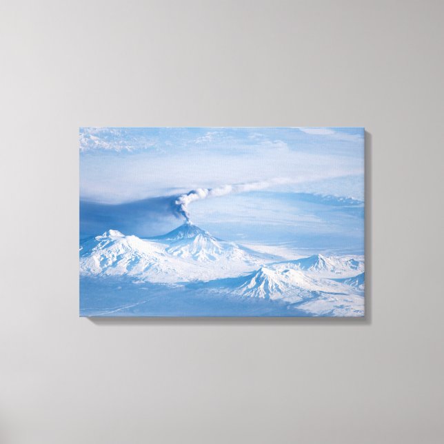 Plume Emanating From Kliuchevskoi Volcano. Canvas Print (Front)