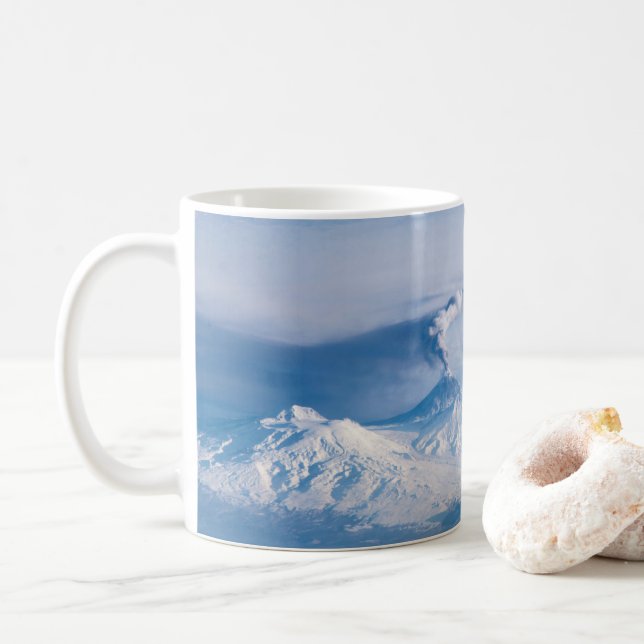 Plume Emanating From Kliuchevskoi Volcano. Coffee Mug (With Donut)