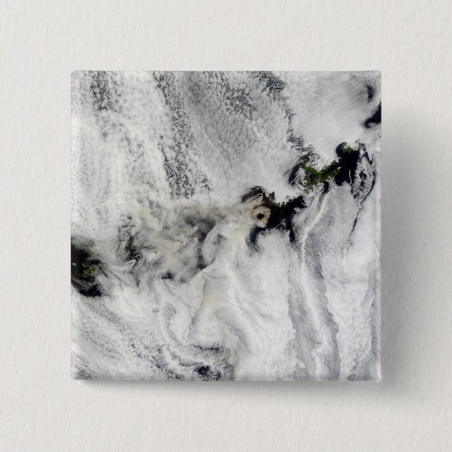 Plume from Okmok Volcano, Aleutian Islands 15 Cm Square Badge (Front)