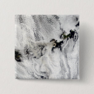 Plume from Okmok Volcano, Aleutian Islands 15 Cm Square Badge