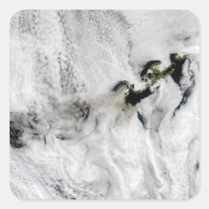 Plume from Okmok Volcano, Aleutian Islands 2 Square Sticker