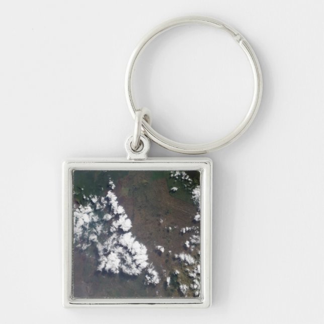 Plume rises from Nyiragongo Volcano in the DRC Key Ring (Front)