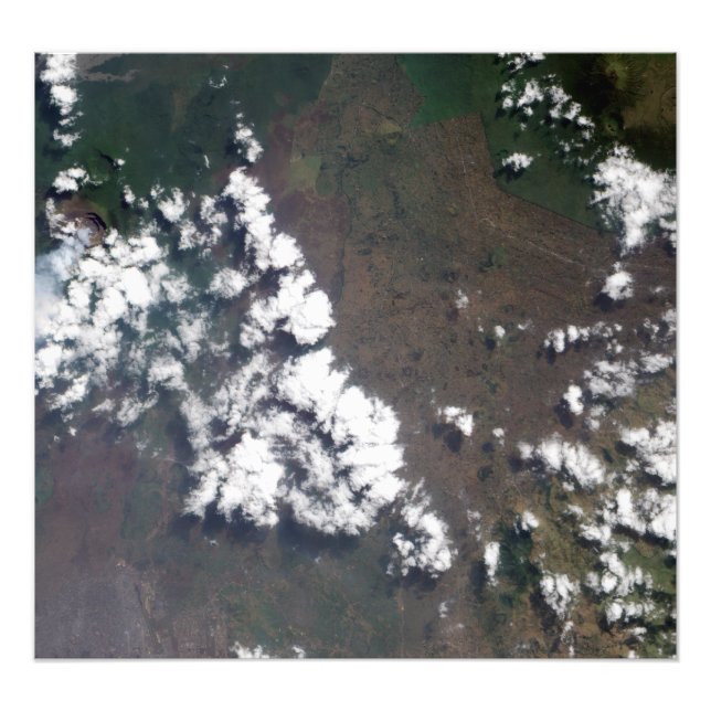 Plume rises from Nyiragongo Volcano in the DRC Photo Print (Front)
