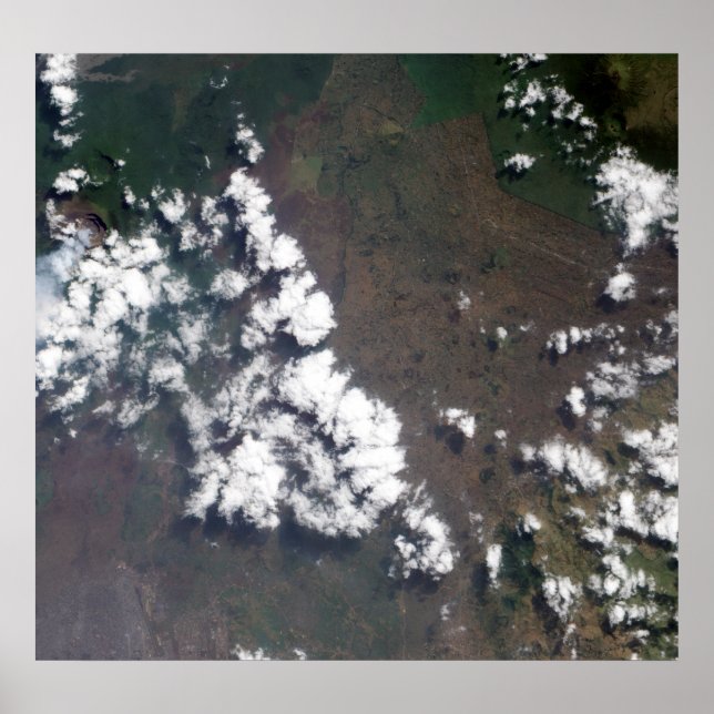 Plume rises from Nyiragongo Volcano in the DRC Poster (Front)