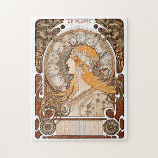 Plume Zodiac Woman by Alphonse Mucha – Art Nouveau Jigsaw Puzzle