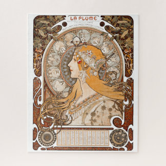 Plume Zodiac Woman by Alphonse Mucha – Art Nouveau Jigsaw Puzzle