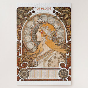 Plume Zodiac Woman by Alphonse Mucha – Art Nouveau Jigsaw Puzzle