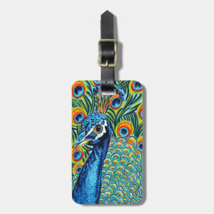 Plumed Peacock I Luggage Tag
