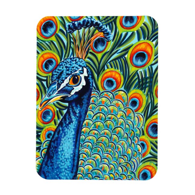 Plumed Peacock I Magnet (Vertical)