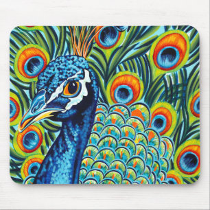 Plumed Peacock I Mouse Mat