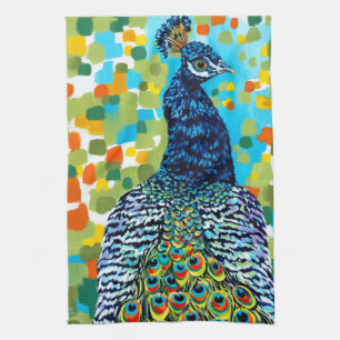 Plumed Peacock II Tea Towel