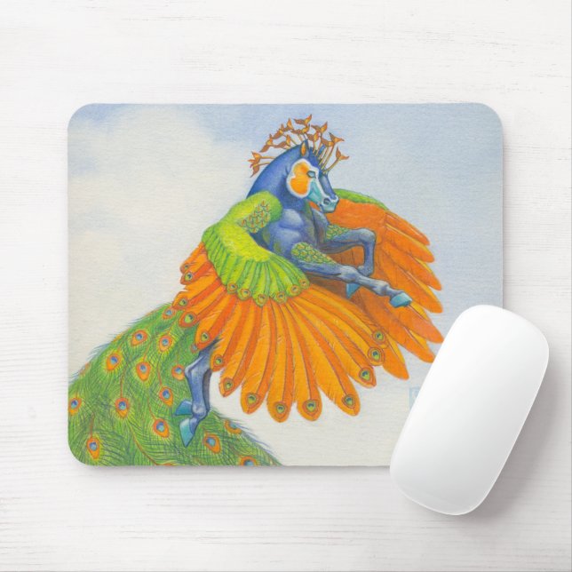 Plumed Pegasus Mouse Mat (With Mouse)