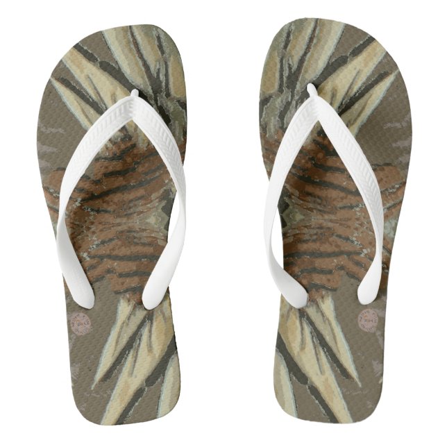 Plumed Whistling Duck design by Chrissy Wild. Flip Flops (Footbed)