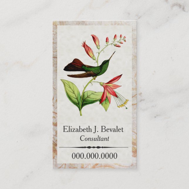 Plumeleteer Hummingbird Business Cards (Front)