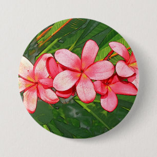 Plumeria 7.5 Cm Round Badge