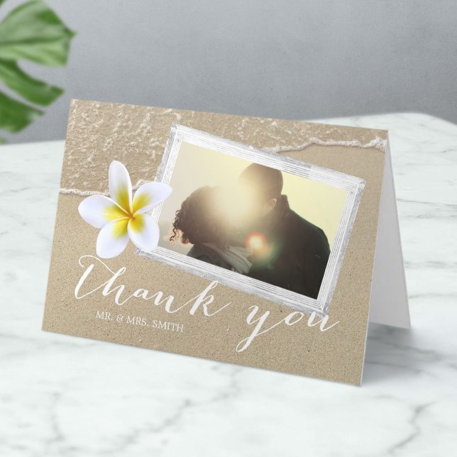 Plumeria Beach Wedding Photo Thank You (Creator Uploaded)