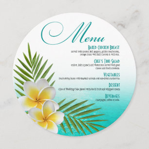 Plumeria Beach Wedding Round Dinner Menu