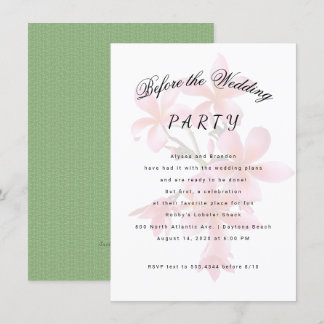 Plumeria Before the Wedding Party Invitation